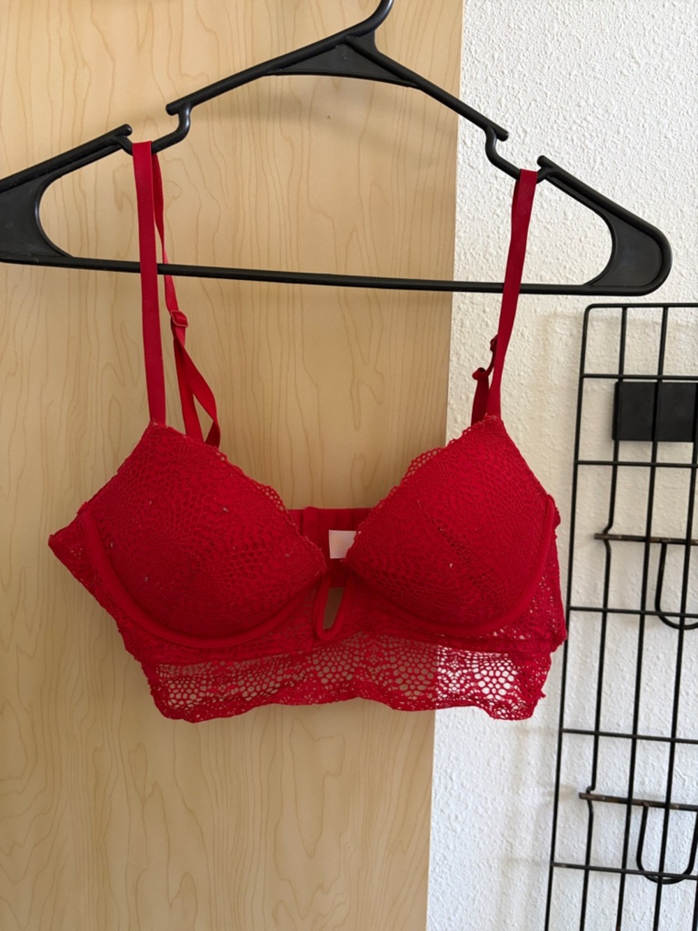 Adrienne Vittadini Red Lace Longline Bralette